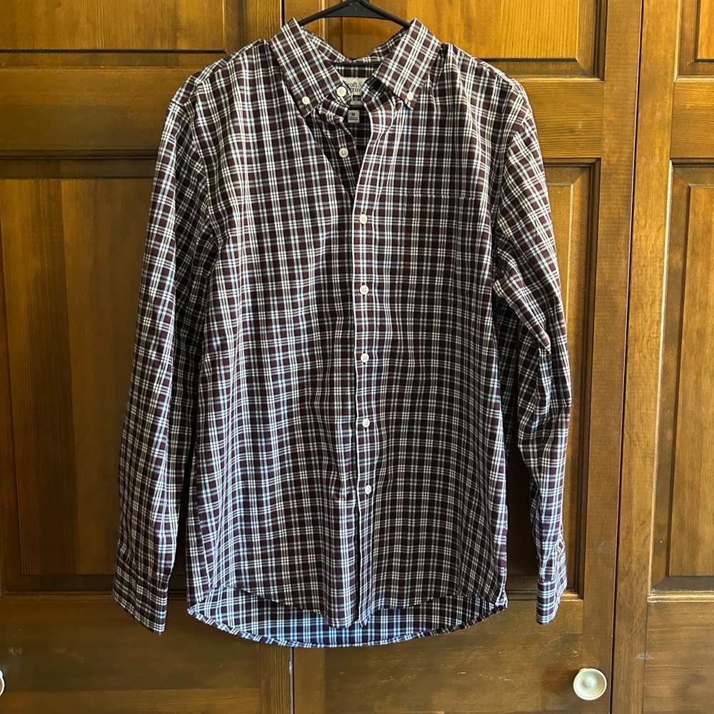 Croft & Barrow Men's Brown Plaid Button-Down Shirt